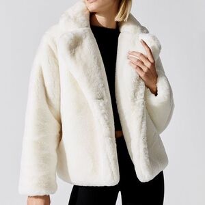 Apparis Manon Faux-Fur Coat Ivory White